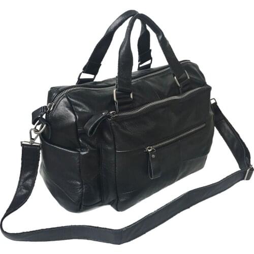 Queen-Size Portable Shoulder/Crossbody Bag Bag Leather New Full-Grain Leather Leisure Black