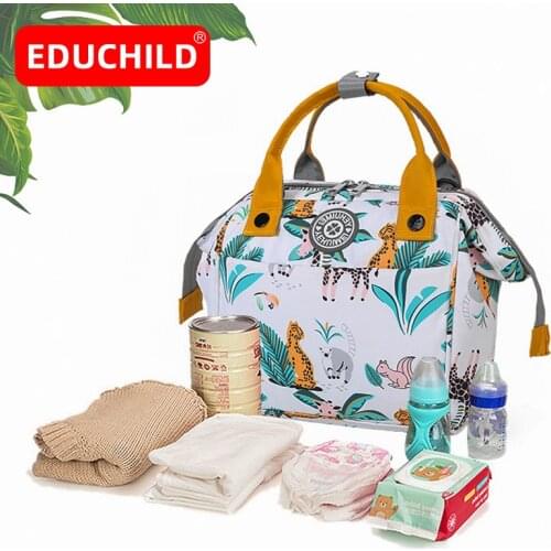 Educhild Diaper Bag Waterproof Mummy Maternity Bags Baby Nappy Changing Backpack For Moms Travel Women Bag Stroller Organizer