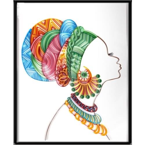 UNIQUILLING Beautiful Girl Quilling Paper Paintings Wall Decor DIY Quilling Paper Crafts Gifts DIY Quilling Paper Tools Kits