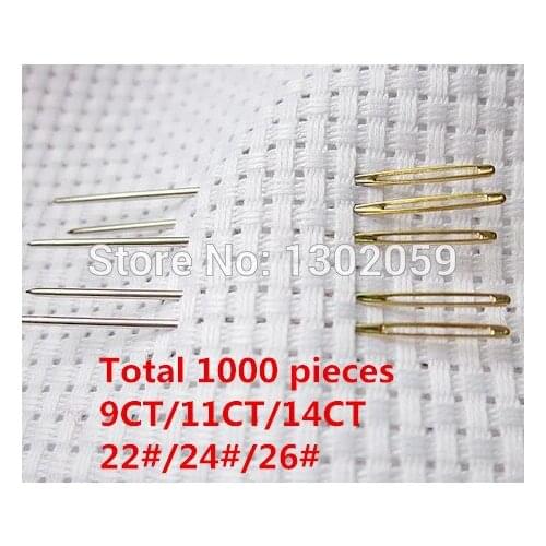 Available Cross Stitch Embroidery Needle Total 1000 Pcs/lot 9CT 11CT 14CT 22# 24# 26