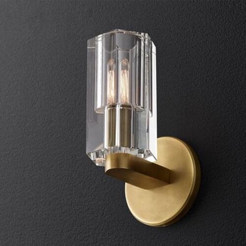 Villa Dining Room American RH Led Pendant Lamp Lustre K9 Crystal Shades Pendant Light G4 Luminaria Rod Suspend Lamp Fixture