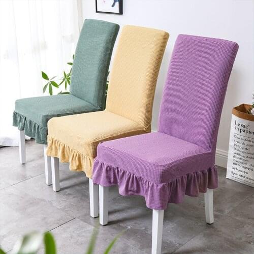 Waterproof Polar Fleece Chair Cover Plaid Stretch Skirt Dining Chair Covers Hotel Restaurant Elastic Slipcovers Case Protectors