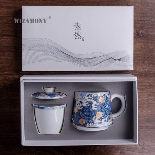WIZAMONY2020 New Arrival 390ml Two Colors Magic Ceramic Coffee Tea Milk Hot Cold Heat Snow Glaze Mug Gift Japanese Style