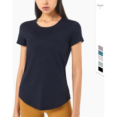 Top Womens T-shirt Breathable Lulu Yoga Sport Crop Top Fitness Shirt Women Clothing Blouses Gym Clothing Short Sleeve T-shirts