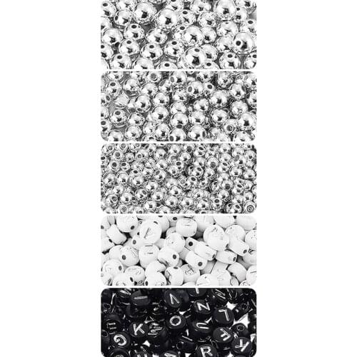 Round Spacer Bead Smooth Bead Alphabet Flat Round Disc Coin Pony Beads for DIY Craft Making Jewelry Findings Bracelet