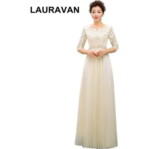 Long blue green wine red carpet half sleeve sexy of the bride champagne bridesmaid dresses 2020 chiffon beaded dress women