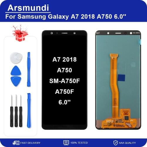 OLED 6.00" LCD For Samsung A7 2018 A750 LCD A750 lcd For Samsung A750F A7 2018 LCD Screen Touch Digitizer Assembly