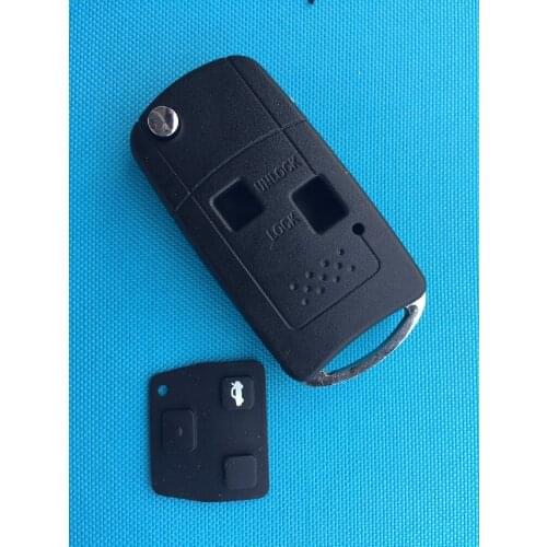 1Pcs Replacement Flip Key Shell For Toyota 2 Button Remote Case Uncut Blade Blank Keyless Rubber Pad No Logo Car Accessories Hot