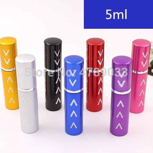 10/30/50pcs 5ml Empty Perfume Bottles For Travel Aluminum Spray Cosmetic Container Mini Refillable Empty Perfume Atomizer Tube
