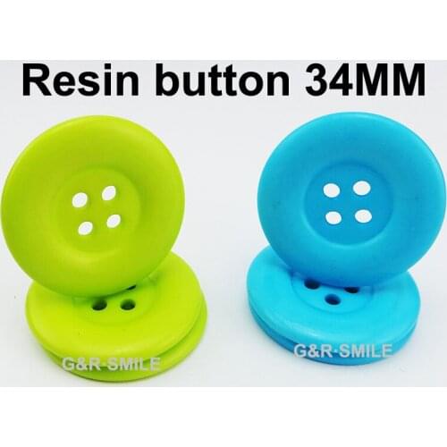 15PCS 34MM 4-Holes GREEN / ICE BLUE RESIN buttons coat button brand boots sewing clothes accessorY R-038F