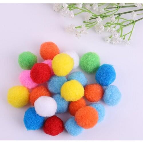 350pcs/lof Mixed 1~3CM Fluffy Colorful Hair Ball Jewelry Hair Fur Pompoms Creative Toys Apparel Handmade DIY Decor Accessories