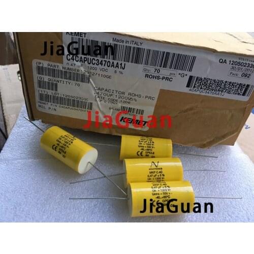 4PCS AV MKP C.4C 0.47UF 1200V 22x45mm Axial film capacitor KEMET 474/1200V mkp 470NF Italy ARCOTRONICS 0.47uF/1200V