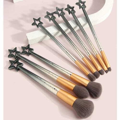 8pcs 3 Color Star Shape Makeup Brushes Set Eye Shadow Blush Soft Brush High-quality Animal-friendly Synthetic Hair Makeup Tools