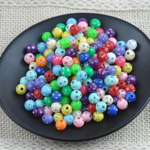 Acrylic Spacer Loose Beads Round Candy Mixed For Jewelry making DIY 1000pcs 5mm YKL0018