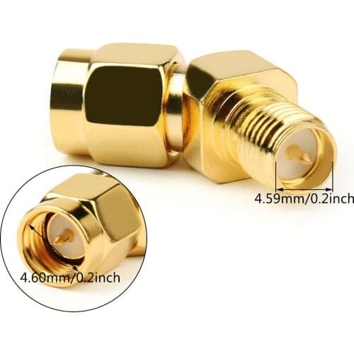 Artudatech 4PCS SMA Male to RP-SMA Female Connector Antenna Adapter 45°135 Angle For FPV High Quality Connector