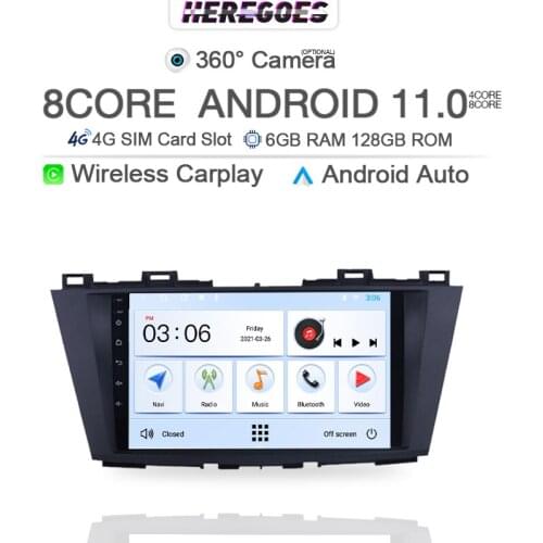 Carplay 2din Octa-Core Android 10 Car Radio For Mazda 5 2010-2015 multimedia video Player 4G+64GB 4G LTE Wifi Stereo Audio 2 din