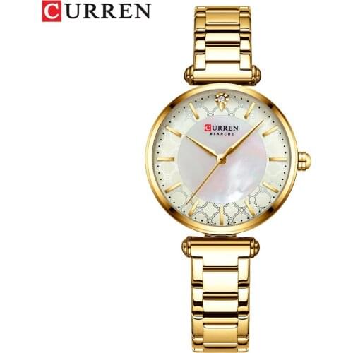 CURREN Brand High Qulity Gift for Girlfriend Women Watch Elegant Ladies Japanese Quartz Movement Gold Watch Women