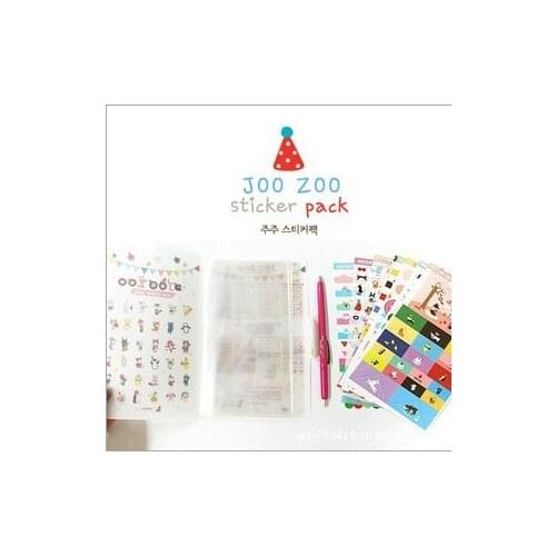 Jetoy JOOZOO kawaii sticker masking paper diary stickers, 8 sheets planner stickers/sticky notes/papeleria/stationery products