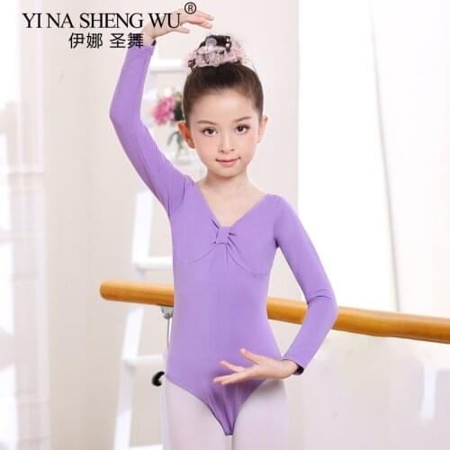 Childrens New Style Ballet Costumes Kids Long Sleeve Ballet Dance Bodysuit Gymnastics Leotard For Girls Ballet Tutu Dancerwear