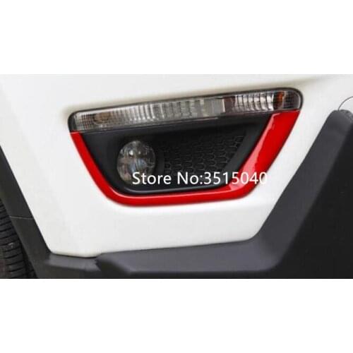 For Jeep Compass 2017 2PCS Brand New Red ABS Chrome Front Headlight Fog Lamp Eyelid Eyebrow Car Styling Accessories