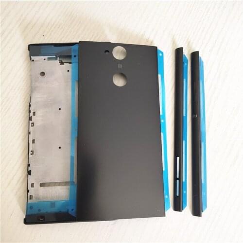 For Sony Xperia XA2 H4133 H4131 H4132 H4113 H3113 Full Housing Middle Front Frame Bezel + Side Rail Stripe With Side Buttons