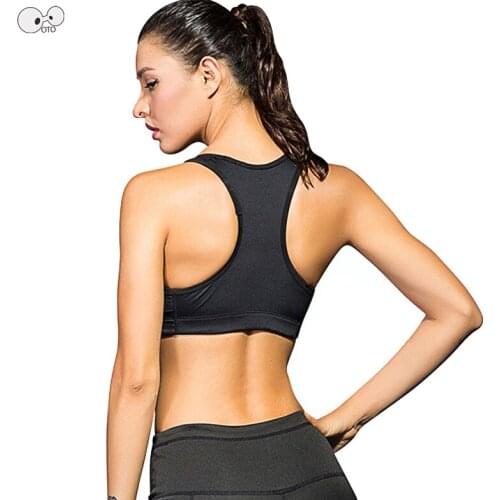 Women Workout Stretch Tank Top Yoga Padded Vest Anti-Shock Push Up Wire Free Fitness Bra Quick Dry Running Racerback Sports Bra