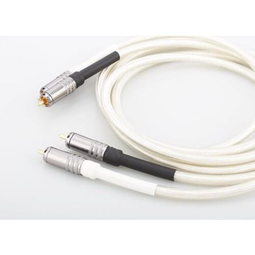 Hifi audio Silver plated Interconnect Cable Locking RCA Plugs