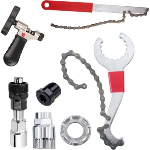 Bicycle Repair Tool Road Mountain Bike Crankset Wrench Chain Remover Bottom Sleeve Spoke Wrench Freewheel Tool Bike Part