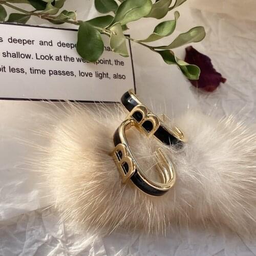 Fashion Copper C Circle Oval Drop Oil Retro Earring for Women New Geometric Unusual Metal Letter B Earring Brand Pendant Jewelry