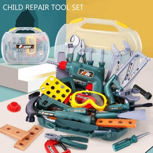 Childrens Play House Simulation Maintenance Toolbox Set Simulation Screwdriver Disassembly and Assembly Electric Drill Suitcase