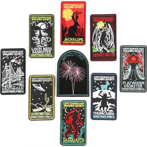 Demon Cartoon Clothing Embroidered Patch Iron On Horror Patches DIY Jacket Clothes Punk demon Sticker srectangle Badges decor