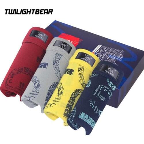 New Mens Cotton Briefs Sexy Panties 4pcs/lot Comfortable Breathable Letter Printing Underwear Men Brand Clothing Boxer HF056