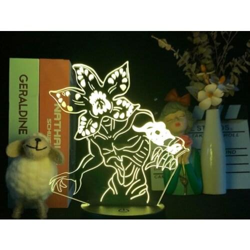 Novelty Night Light LED Monster Figure Hotel Club Atmosphere Decor 3D Neon Lamp A Quiet Place Kids Room Nightlight APP Control