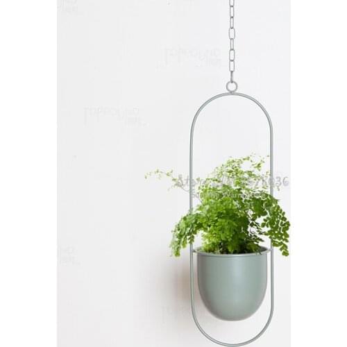 New Hanging Iron Flower Pot Creative Hydroponic Plant Potted Vases Home Decoration Light Luxury Personalized Hanging Orchid