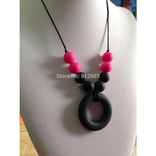 New Silicone Teething Necklace - Nursing Necklace Pendant Style on Breakaway Clasp100% Food grade Chewable Silicone Jewelry