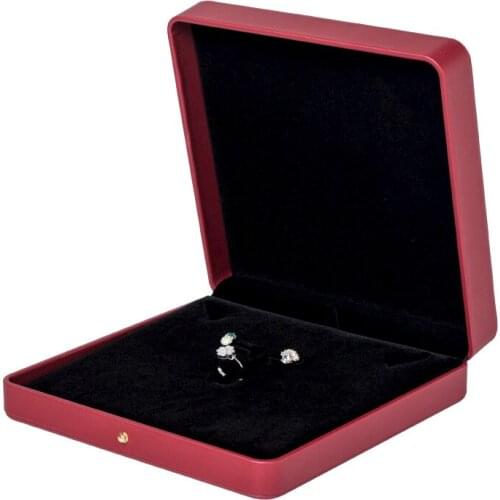 New Square 20x19x5cm Necklace Earring Ring Jewelry Set Gift Box Pu Leather Wedding Packaging Favor Holder Display Storage Case