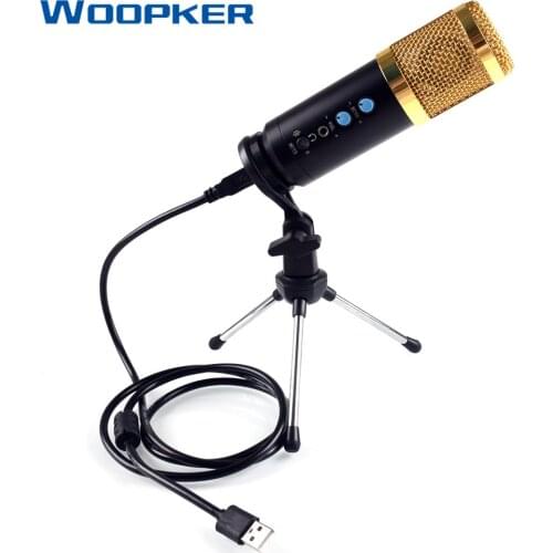 Wired Microphone USB Condenser Sound Recording Mic with Tripod for Youtube Chatting Singing Karaoke Laptop