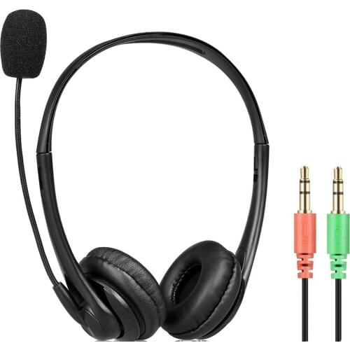 Wired Headphone On-Ear Headset Earphone With Mic Support Volume Control For Desktop Two Standard 3.5mm Plug