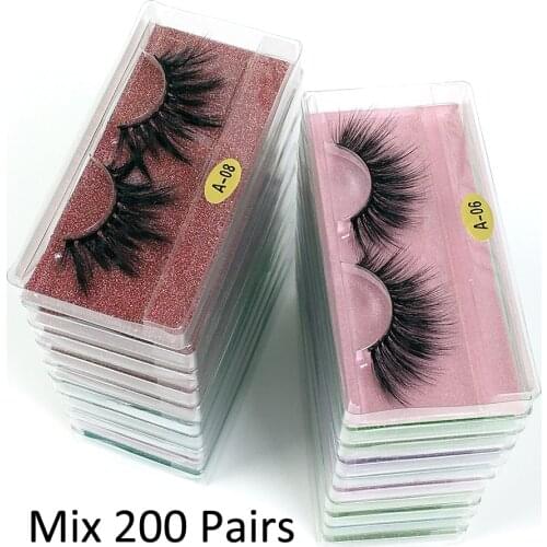 Wholesale 25mm Lashes 50/100/200 Pairs 25 mm False Eyelashes Thick Strip Mink Lashes Makeup Dramatic Long Mink Eyelashes In Bulk