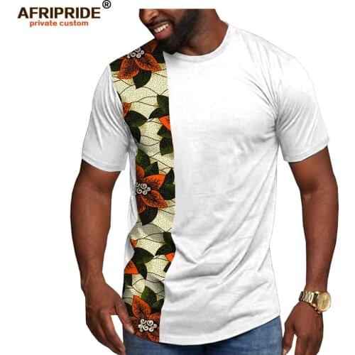 African Shirts for Men Short Sleeve Shirt Dashiki Tops Ankara Clothing Print Blouse Plus Size Casual T Shirt AFRIPRIDE A2012002
