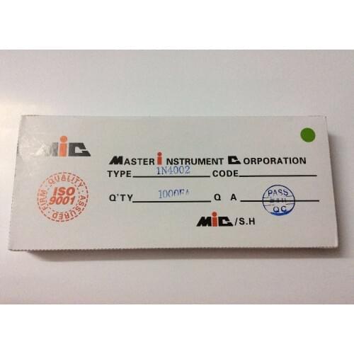 Brand New 1N4002 1N-4002 1N 4002 DO-41 1A 100V MIC DIP Rectifier Diode IN4002 1000pcs/box