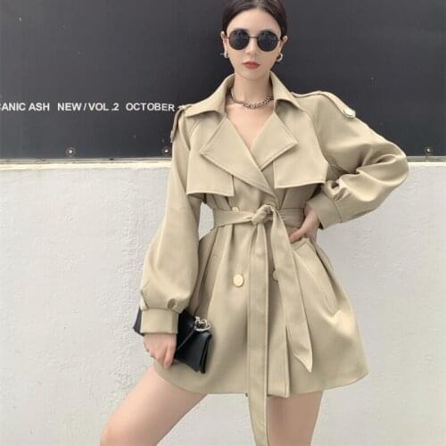 Женские двубортные тренчи Suooheyal China At AliExpress