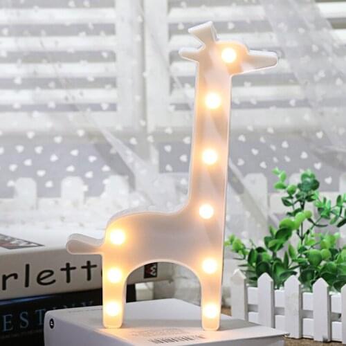 Led Night Light Lamp Lighting Wall Child Giraffe Shape String Lights Led Christmas Tree Decoration Lights Home Party