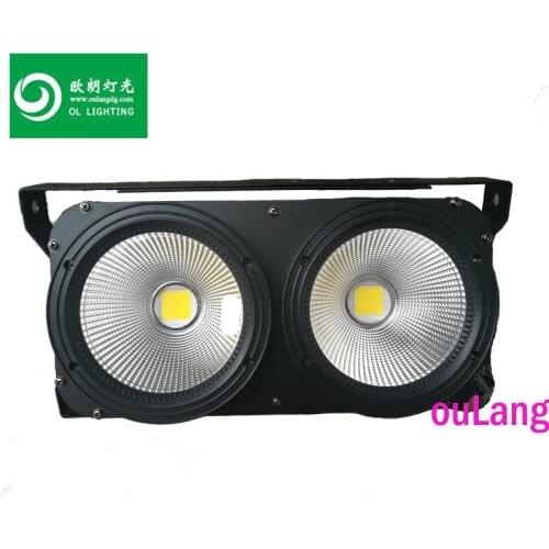 Led stage surface light 2 eyes led audience light cob warm white and white double color 200W surface light