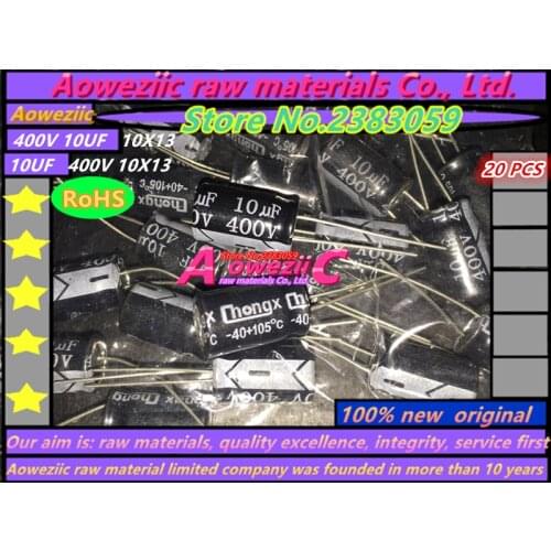 Aoweziic 20 PCS 400V 10UF 10X13 high temperature resistant electrolytic capacitor 10UF 400V 10X13
