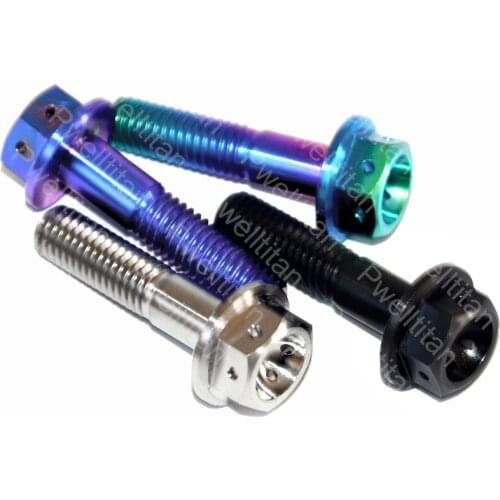 1 PCS M8 Titanium Ti Bolts X 35/40/45mm Motorcycle Modification Disc Brake Hexagon Flange Head Screw Fastener