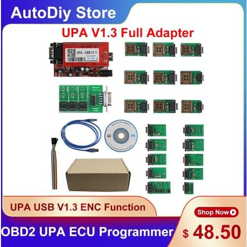 V2014 NEW UPA-USB UPA V1.3 Full Adapter USB ECU Programmer Chip Tuning OBD2 Car Diagnostic Tools Full Set With CD High Quality