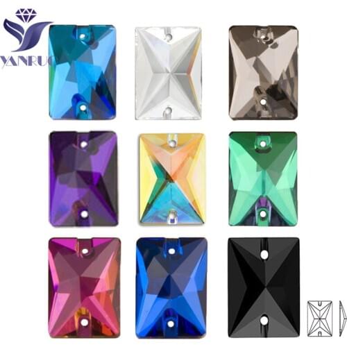 3250 Rectangle Sew On Stones Glass Sewing Rhinestones For Clothing