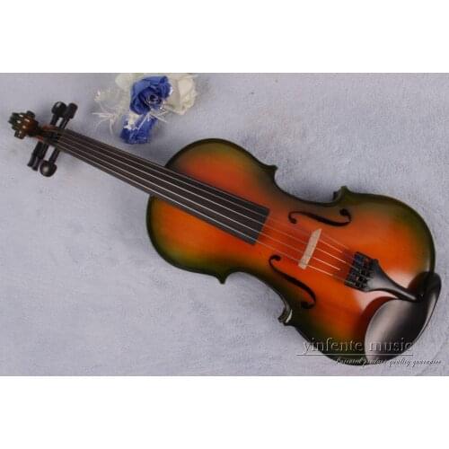 Yinfente 5 string 4/4 Electric Acoustic Violin Spruce+Maple Free Case Bow black #EV1