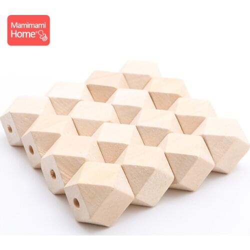 Mamihome 10pc 10mm-20mm Maple Wooden Octagon Beads Baby Teether BPA Free DIY Pacifier Pendant Wooden Blank ChildrenS Goods Toys